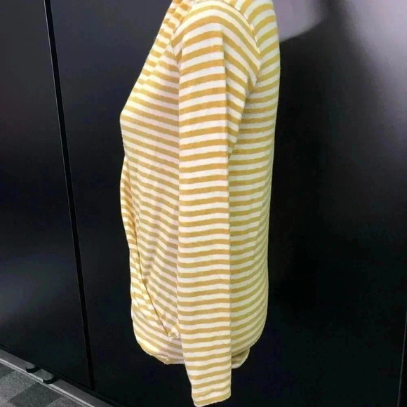 Mesh & Lace V-neck wrap front,elastic hem line,horizontal stripe,cuddly soft - Picture 3 of 10